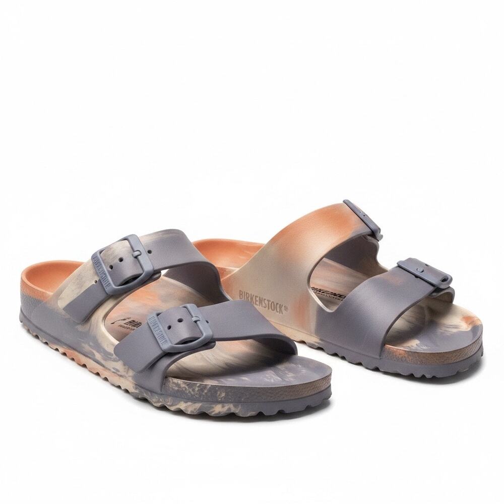 Birkenstock Arizona EVA Slides "Basalt Gray/Stone Coin Multi" Tie Dye EU 39 US 8